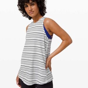 Lululemon all tied up tank Striped Sleeveless Top - Black and White